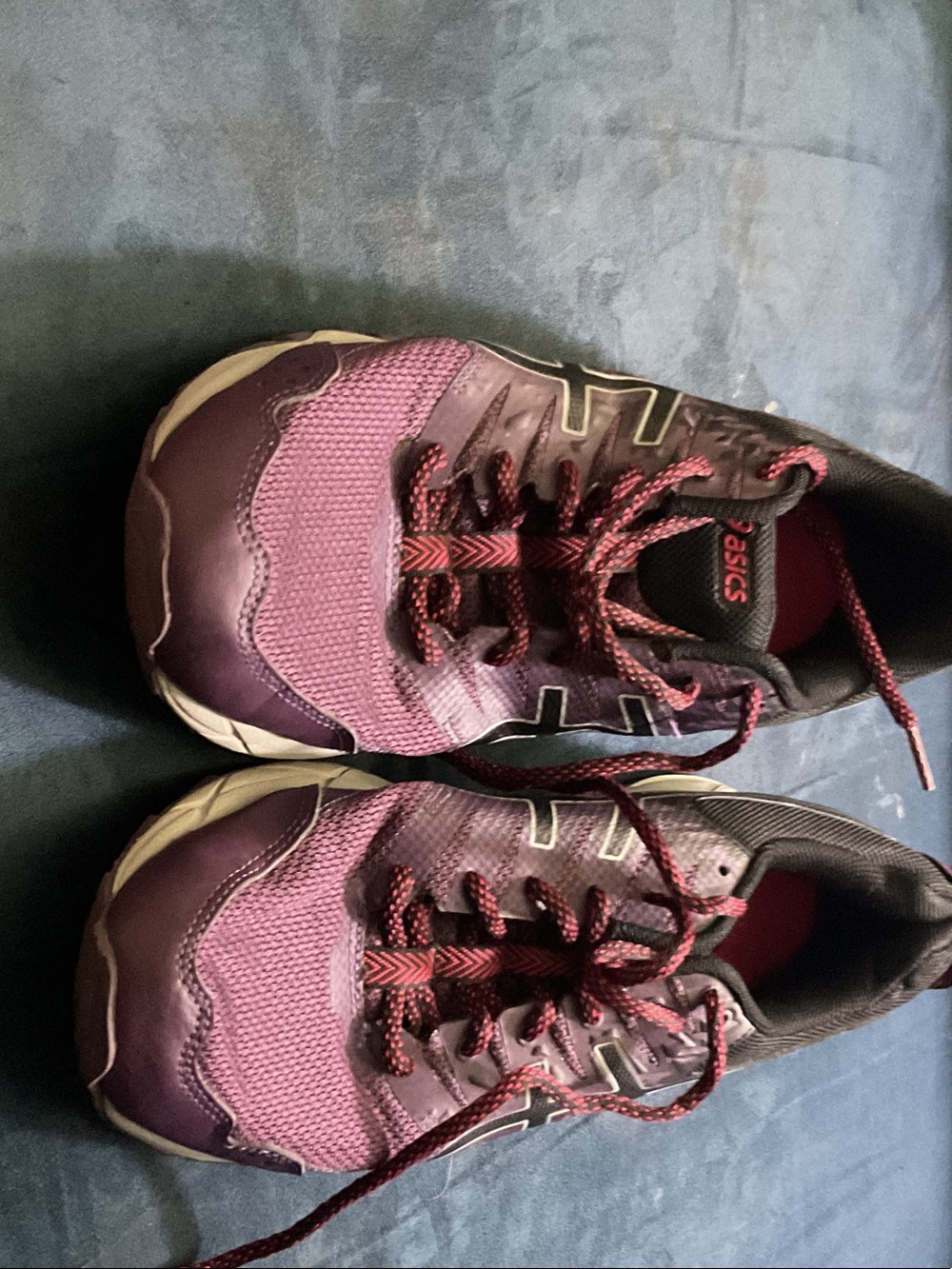 Asics Pink and Purple Lace-Up Running Shoes